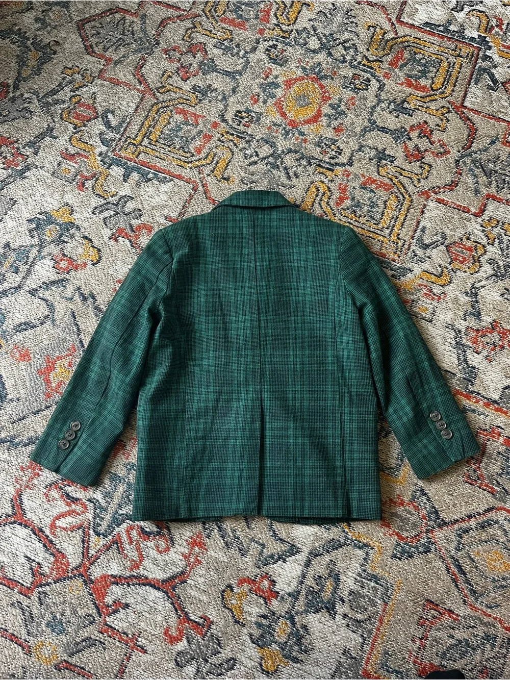 Cat & Jack Green Plaid Lined Jacket Size 5 Cotton Blend